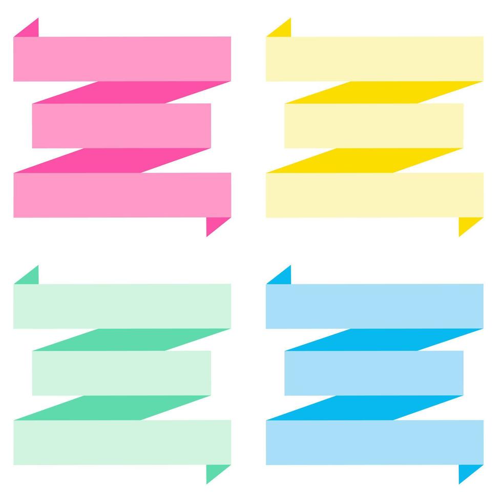 colección de elementos de diseño con motivo de cinta. color pastel. cintas de colores suaves. eps10 vector