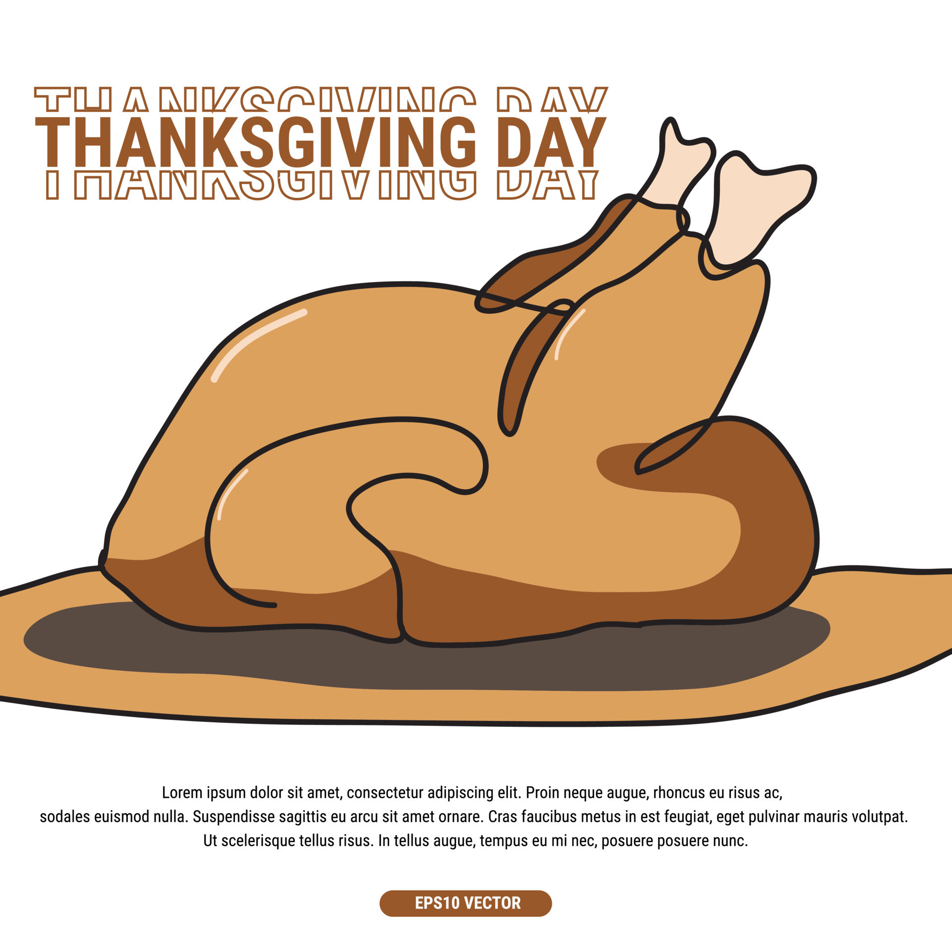 Cartel Tradicional De Pavo Asado Del Día De Acción De Gracias Feliz Día Cartel Tradicional De Pavo Asado Del Día De Acción De Gracias Feliz Día