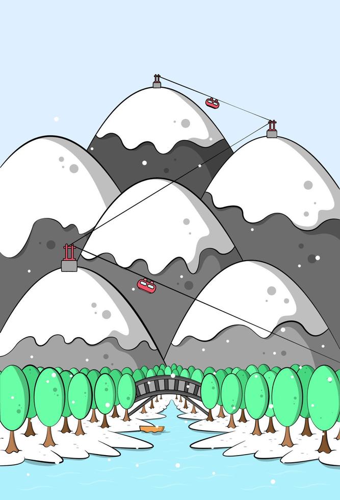 Mountain and beautiful river vector