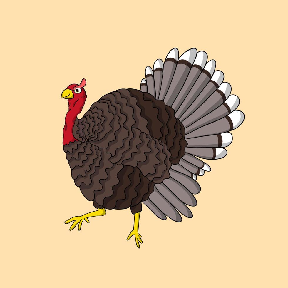 dibujado a mano ilustración de pavo vector