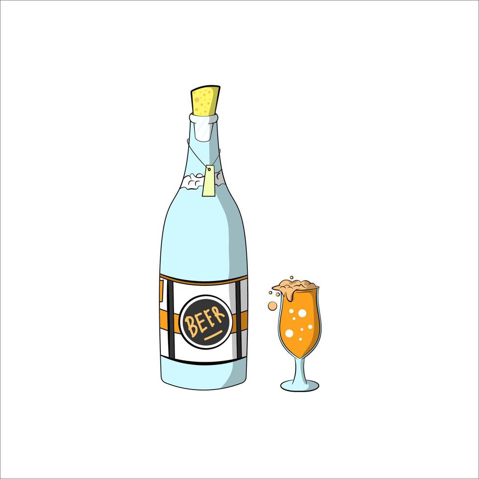 Bottle beer party vector