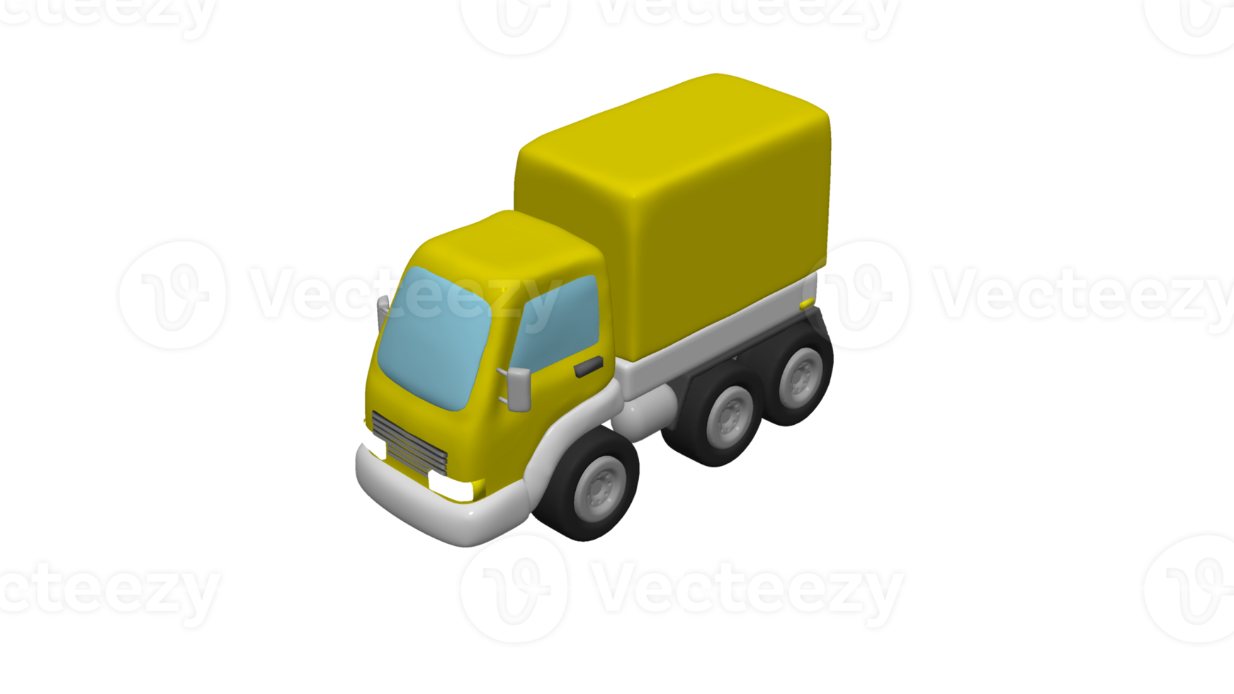 Delivery Truck cartoon 3d png