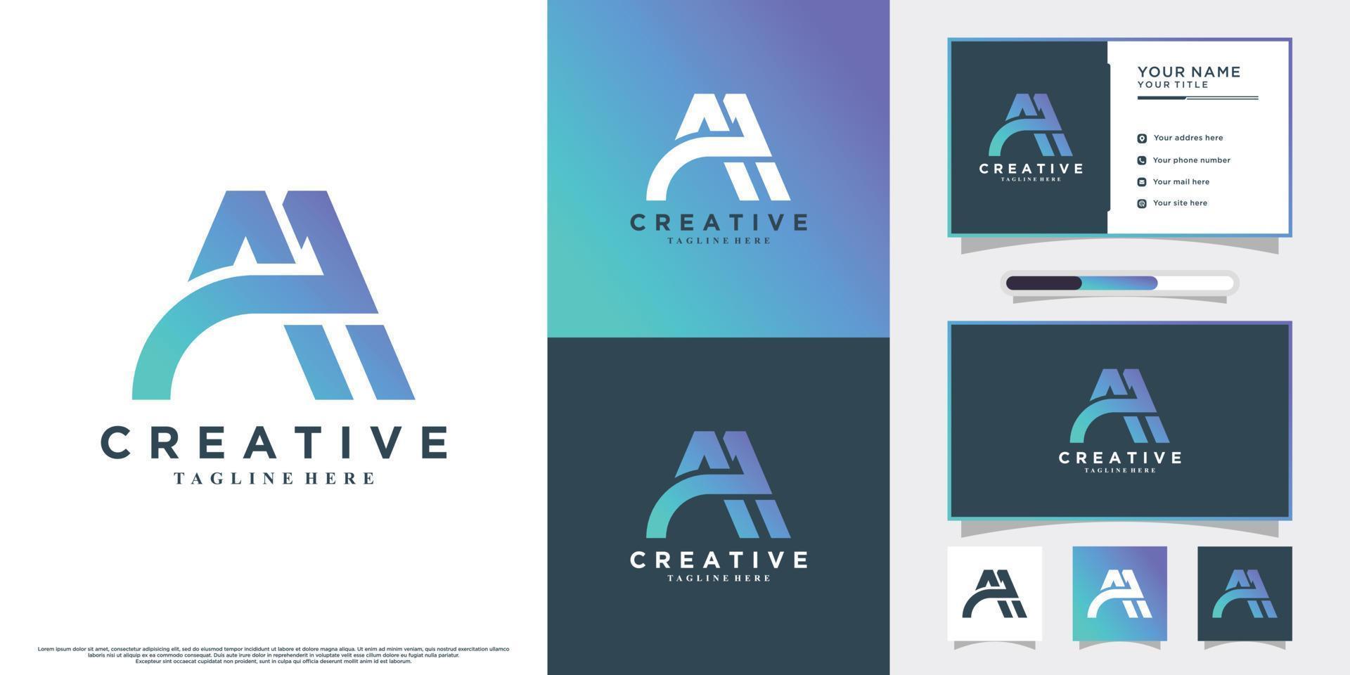 Monogram latter logo design initial aa for business with creative concept vector