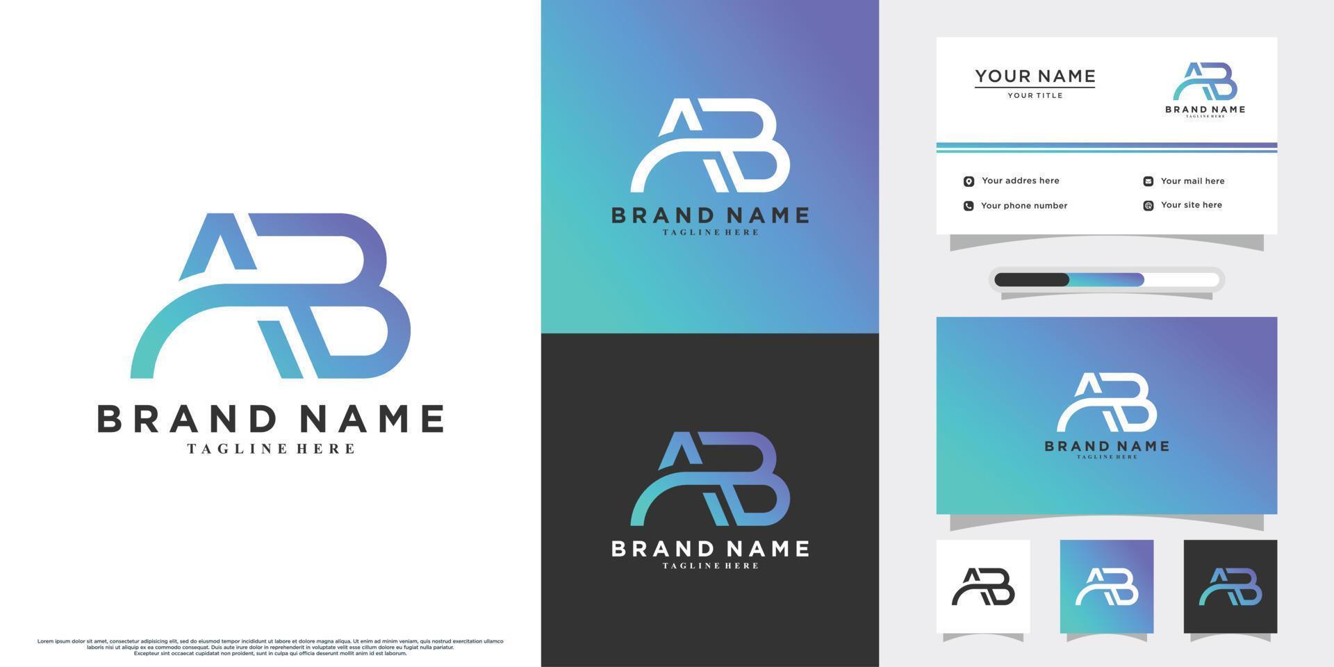 Monogram latter logo design initial ab for business with creative concept vector