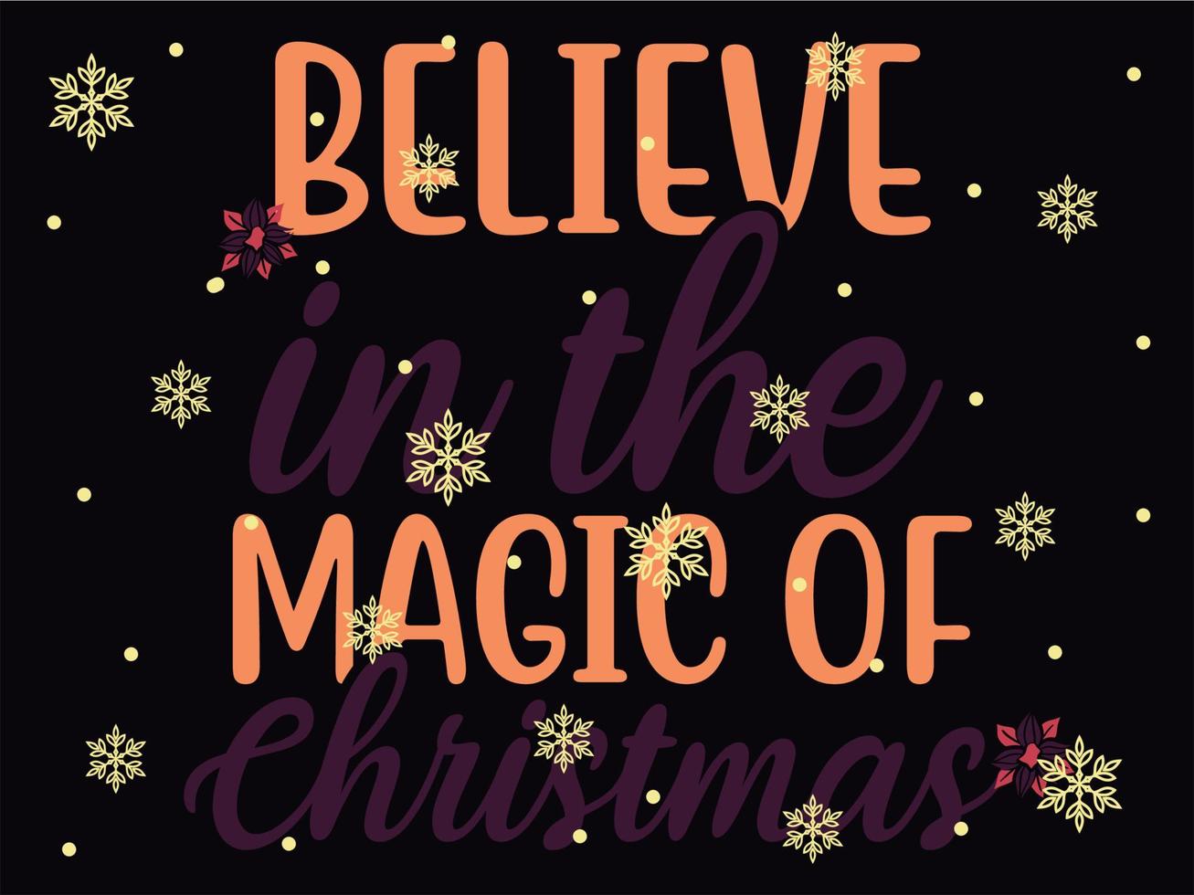 cree en la magia de la navidad 03 feliz navidad y felices fiestas tipografía conjunto vector