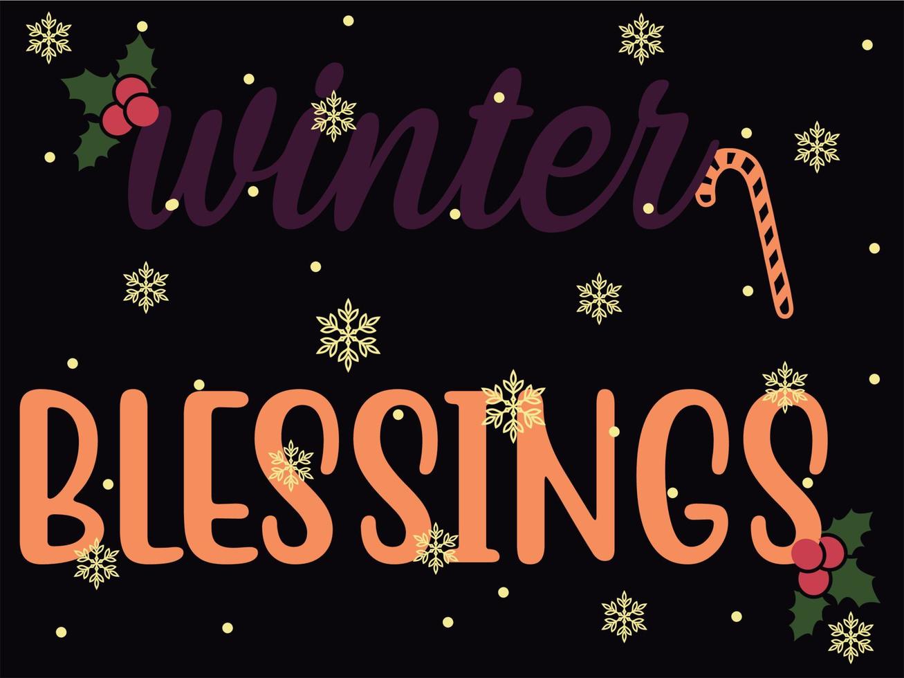 bendiciones de invierno 03 feliz navidad y felices fiestas tipografía conjunto vector