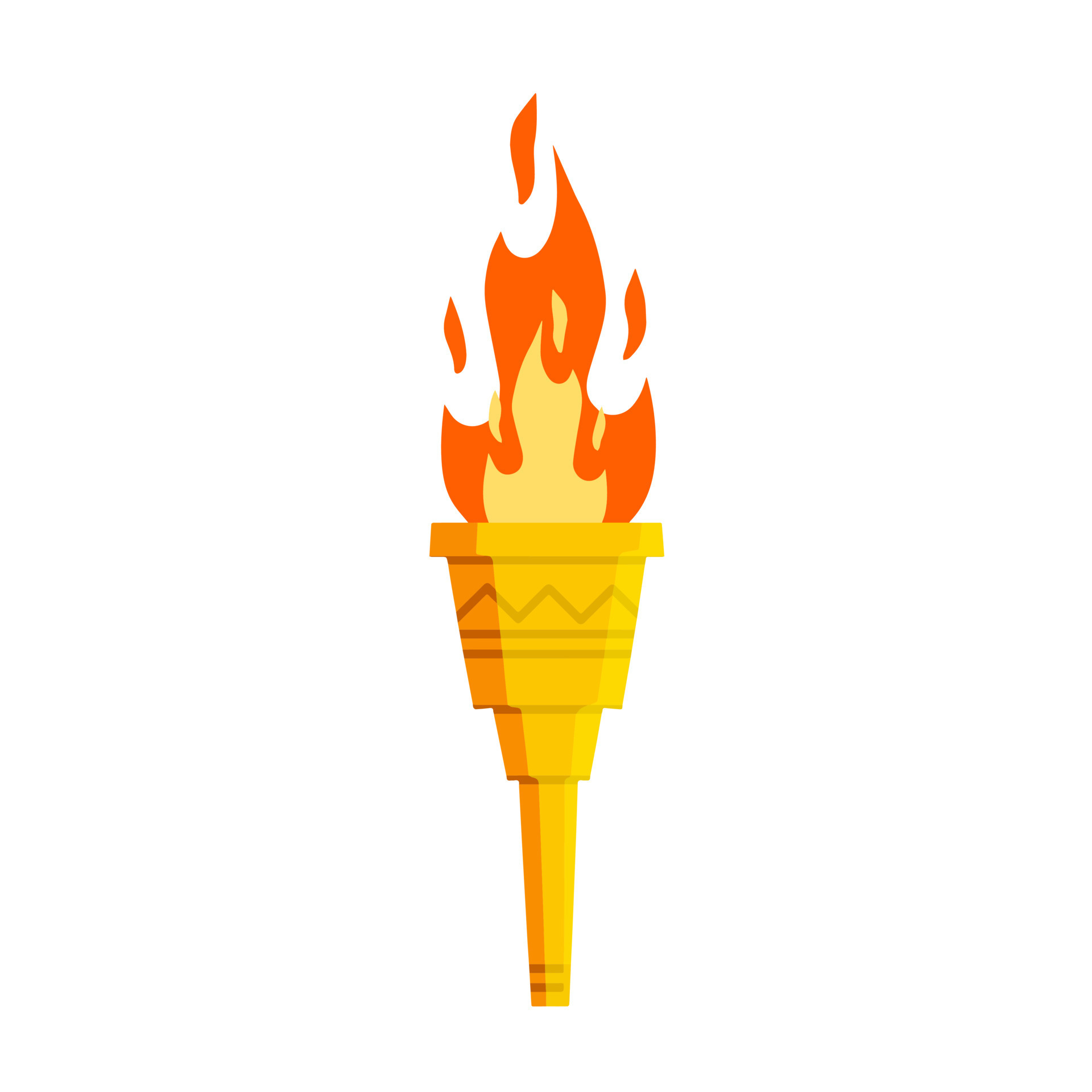 Torch with fire. Olympic flame. Greek Symbol of sports competitions