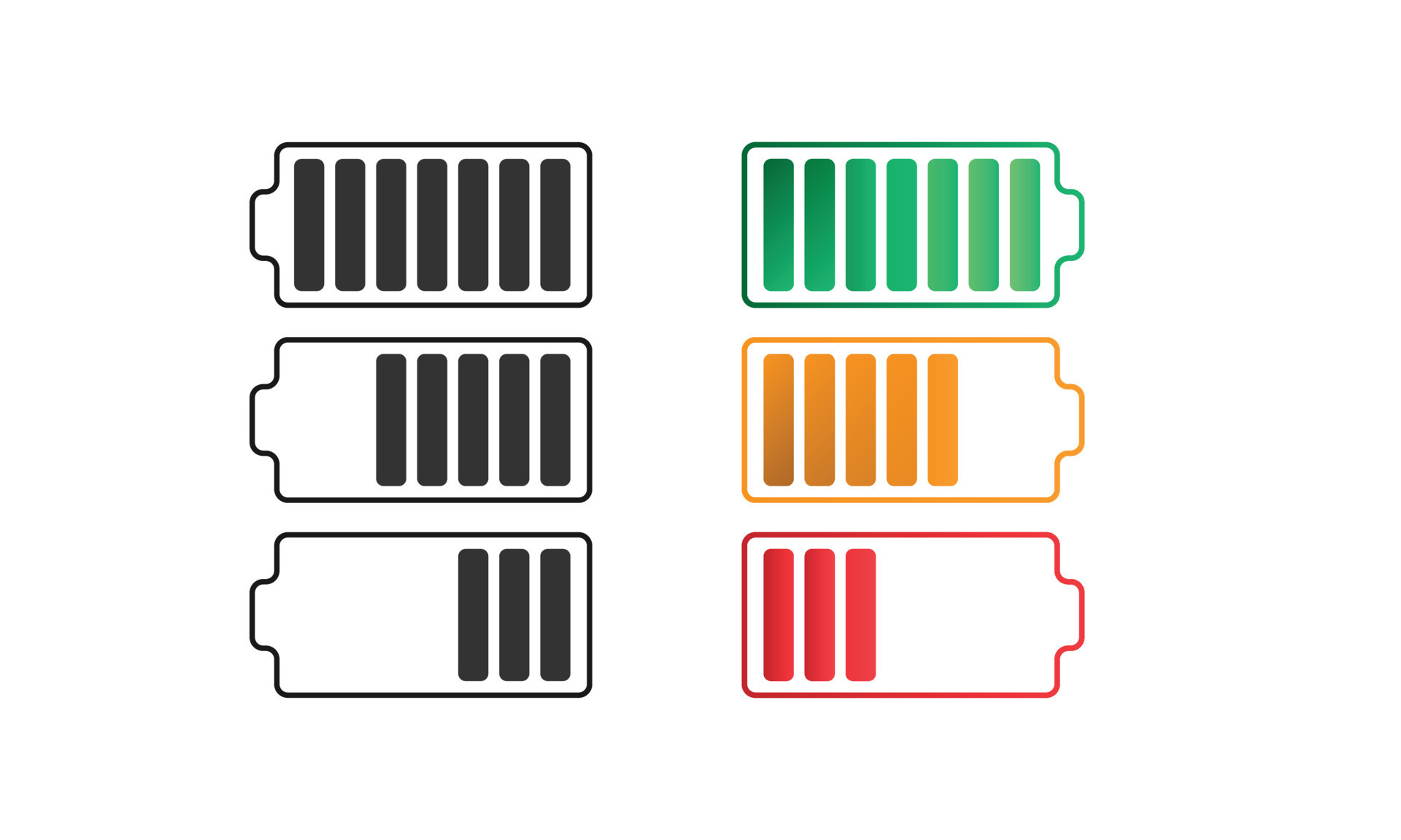 Batteries with different charging stages 13994698 Vector Art at Vecteezy