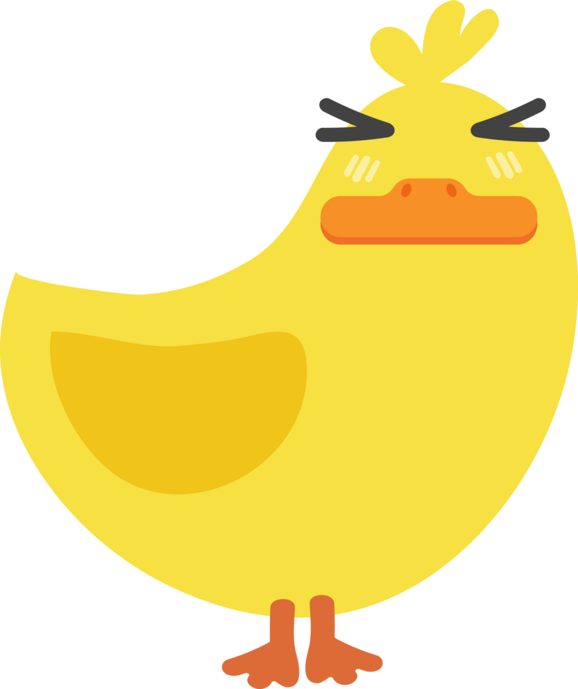 recorte de personagem de desenho animado de pato entediado png