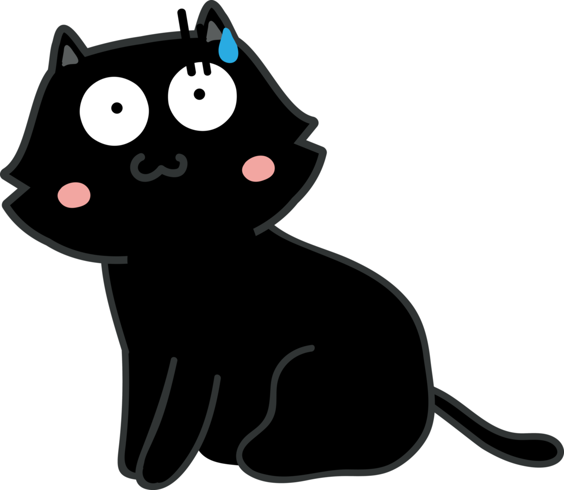 Cat cartoon character crop-out png