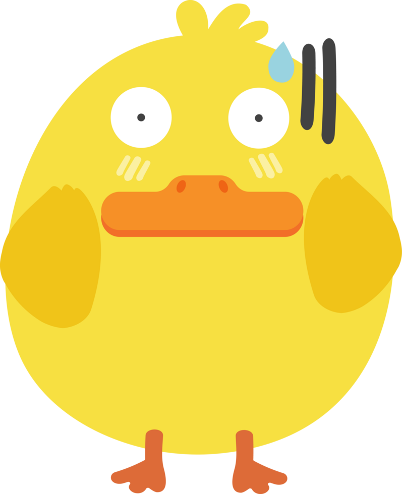 surprised duck cartoon character crop-out png