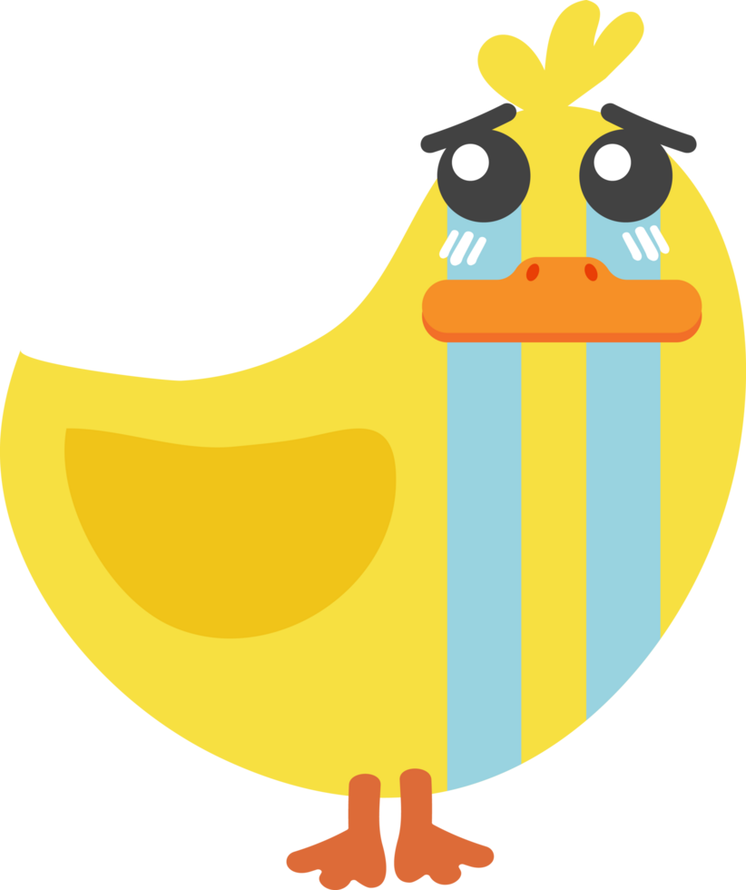 recorte de personagem de desenho animado de pato chorando png