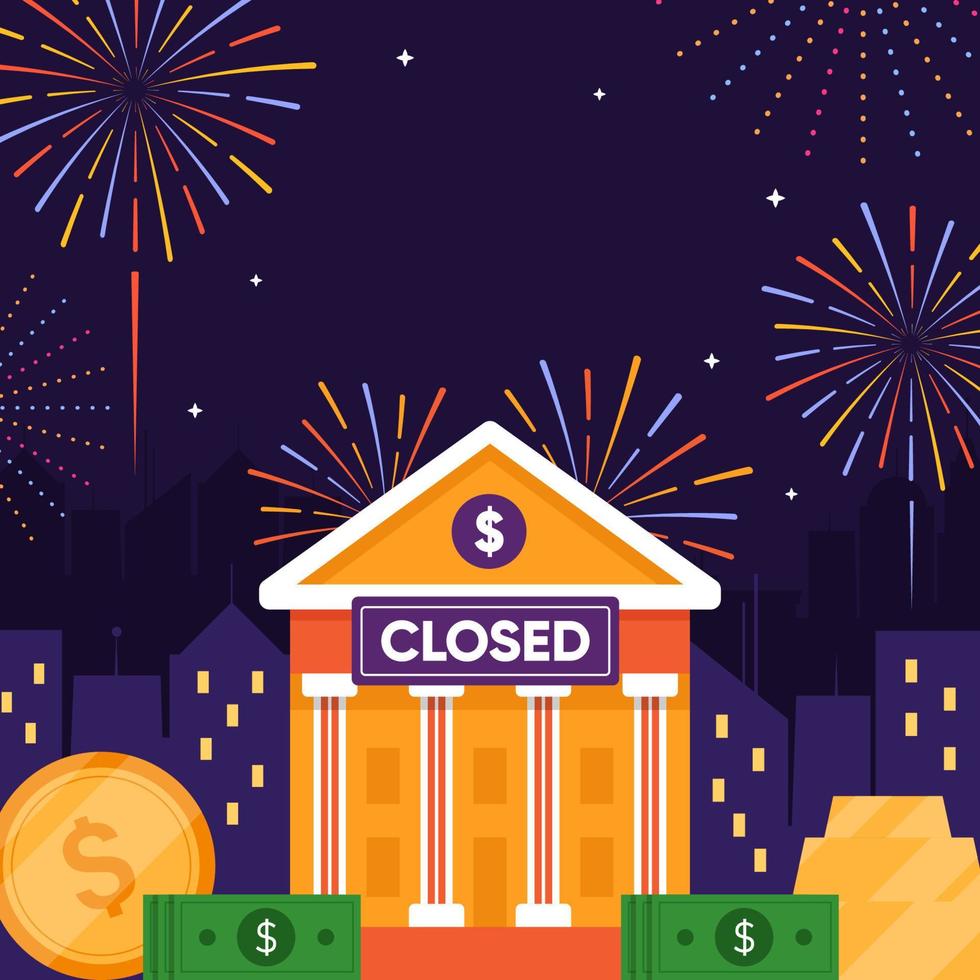Bank Holiday Background with New Year Concept vector