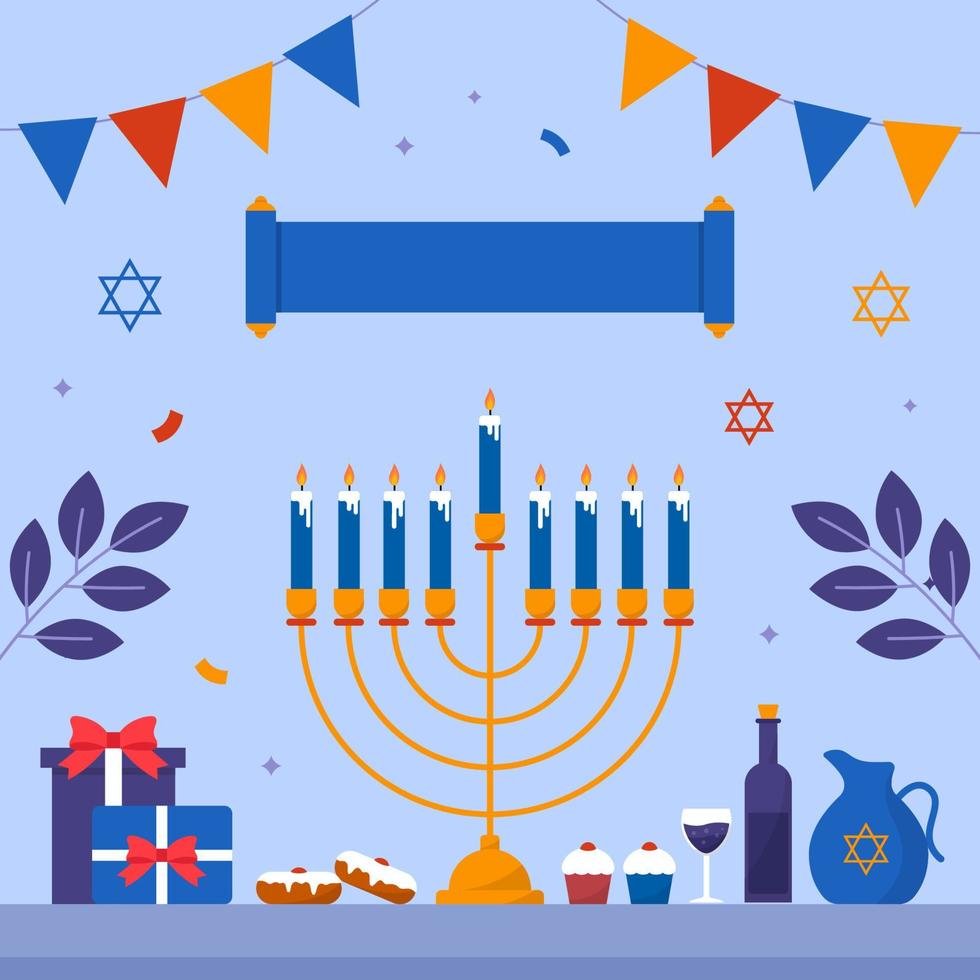 diseño de fondo del día de celebración de hanukkah vector