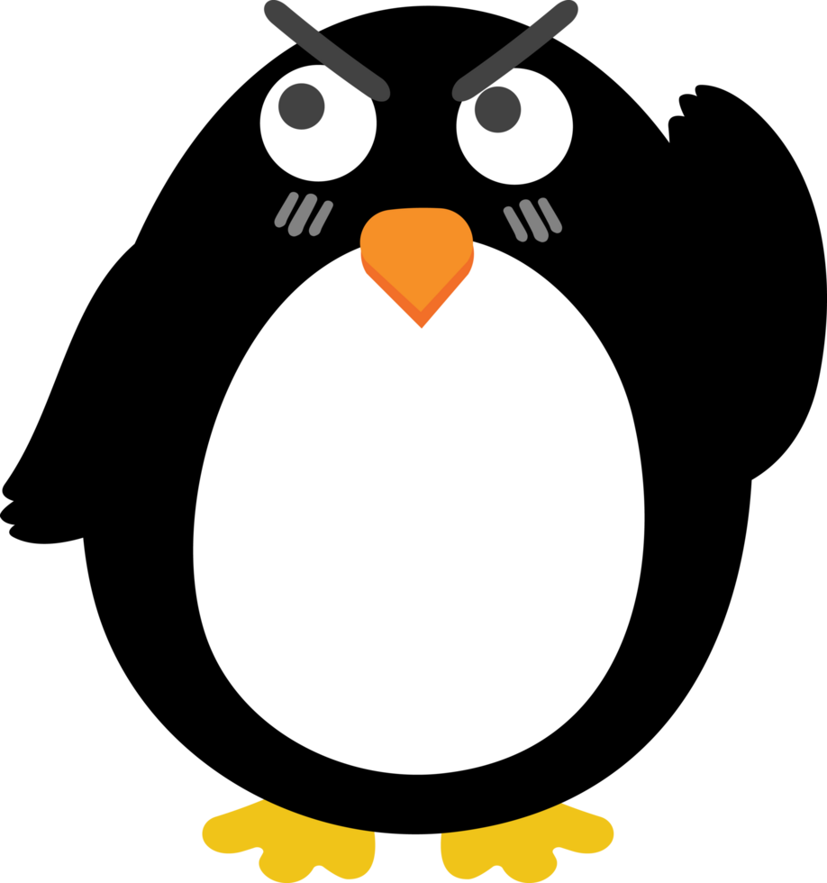 arrabbiato pinguino cartone animato personaggio ritagliare png