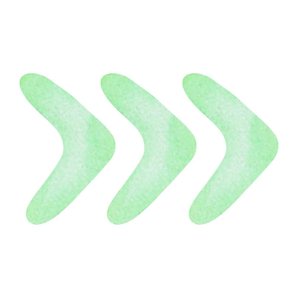 A simple turquoise, mint watercolor arrow. Watercolor arrow shape. Painted in watercolor on a white background. elements for the design of a modern banner, stickers, daily planner. vector