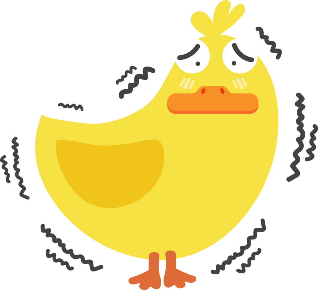 recorte de personagem de desenho animado de pato frio png