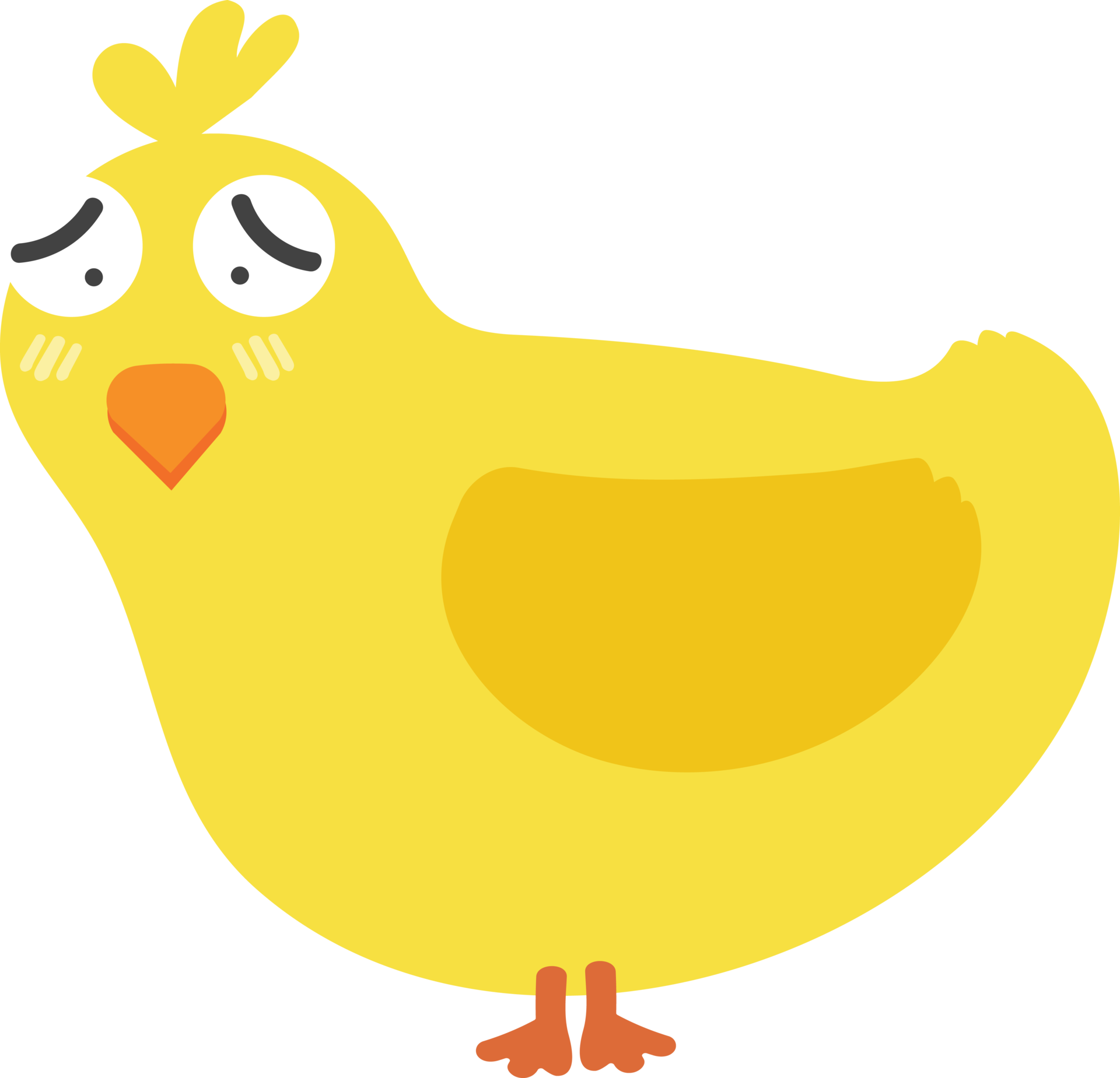 Cartoon Yellow Chicken Arrow Up GIF PNG Images