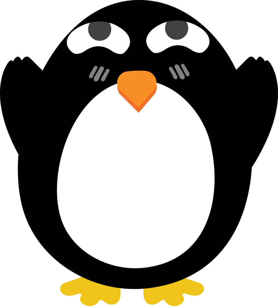 Amused penguin cartoon character crop-out png