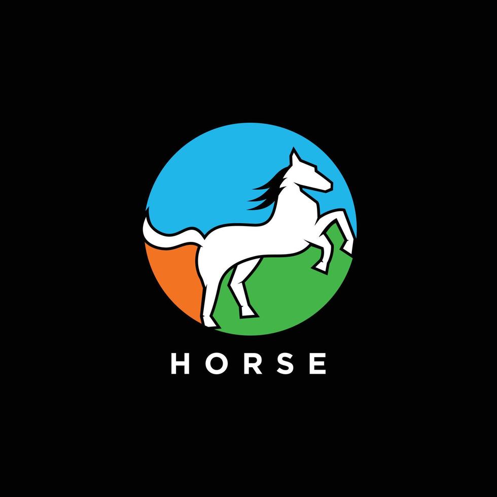 icono o vector de diseño de logotipo de caballo