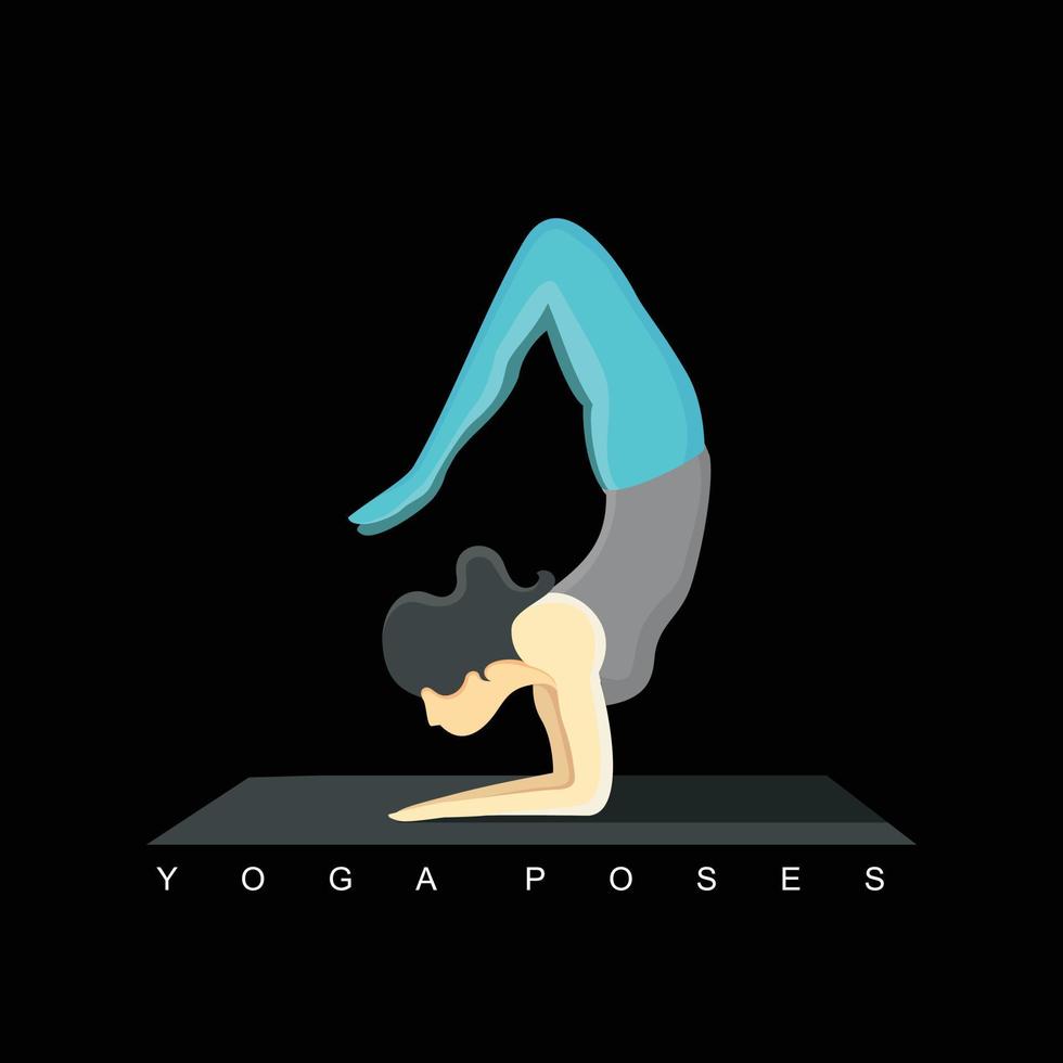 chica yoga plantea vector de diseño plano