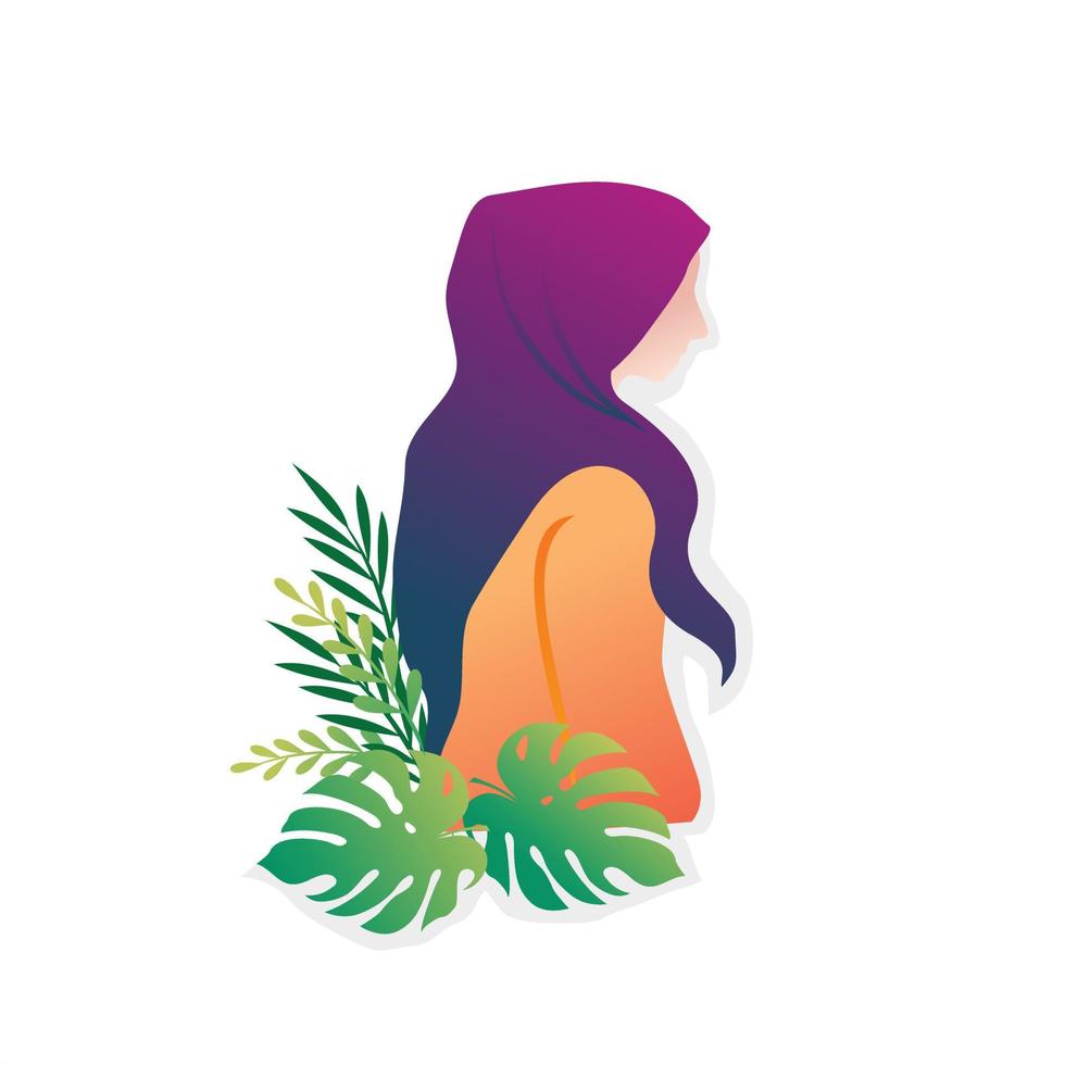 mujer musulmana diseño vectorial e ilustración vector