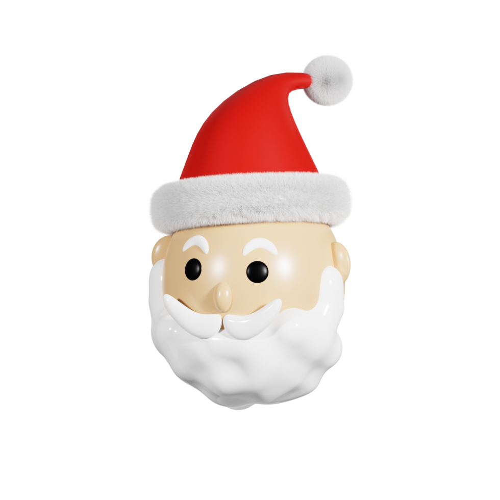 3d Kerstmis de kerstman hoofd png