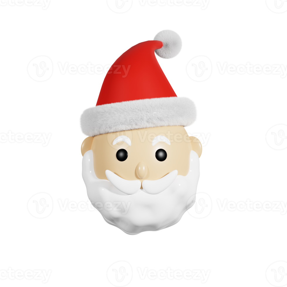 3d Christmas Santa Head png