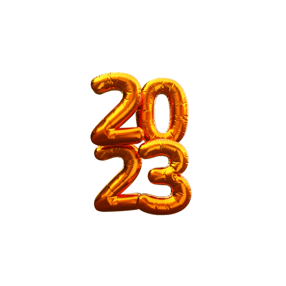 New Year 2023 Numbers 3d illustration png