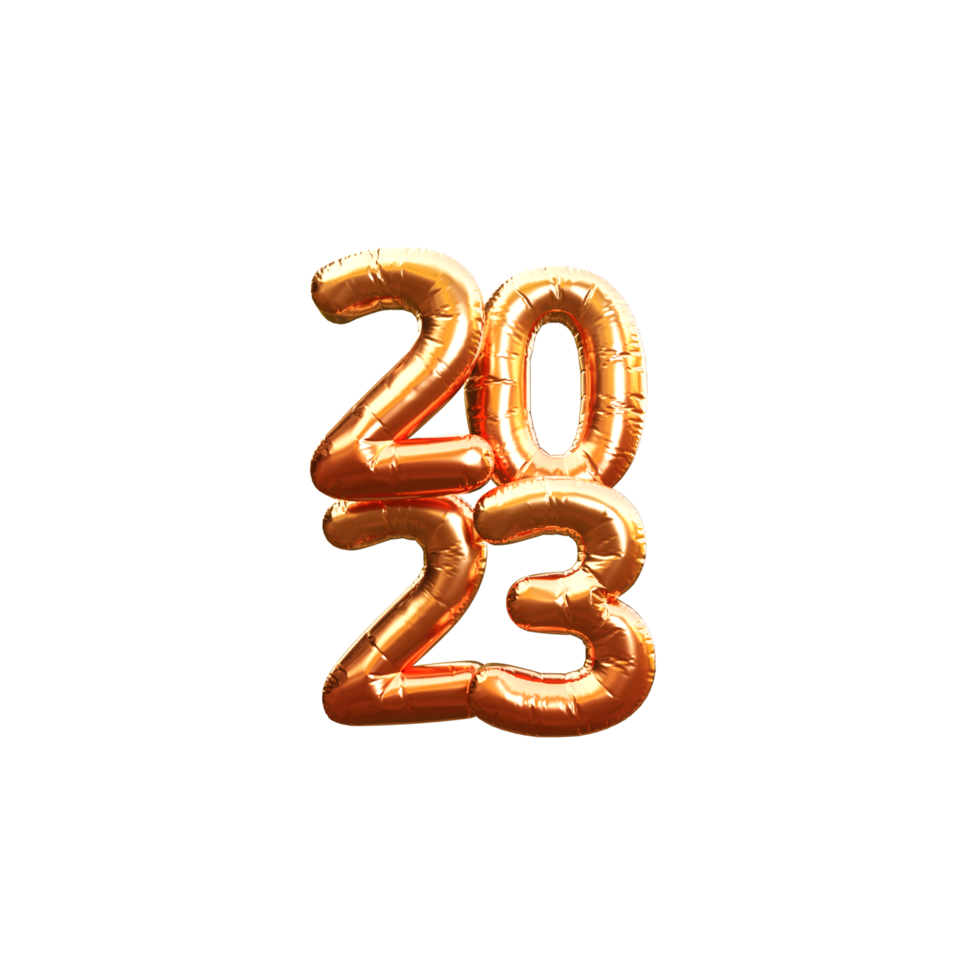 New Year 2023 Numbers 3d illustration png