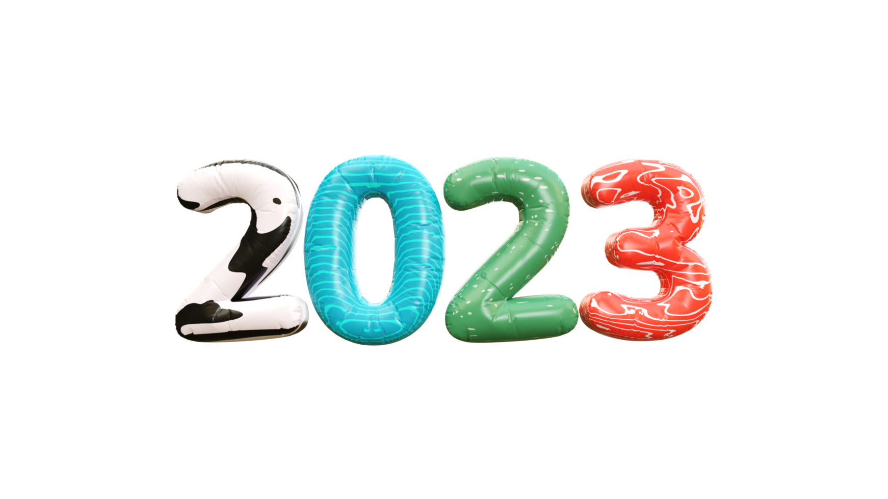 nouvel an 2023 numéros illustration 3d png