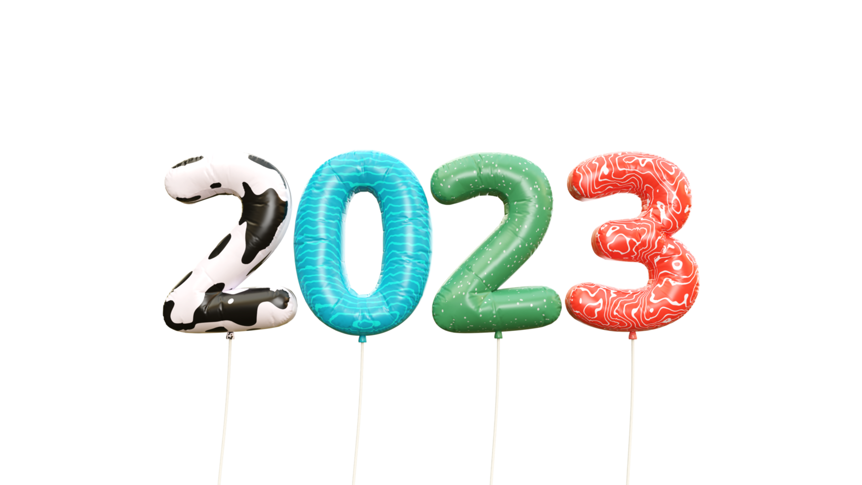 New Year 2023 Numbers 3d illustration png