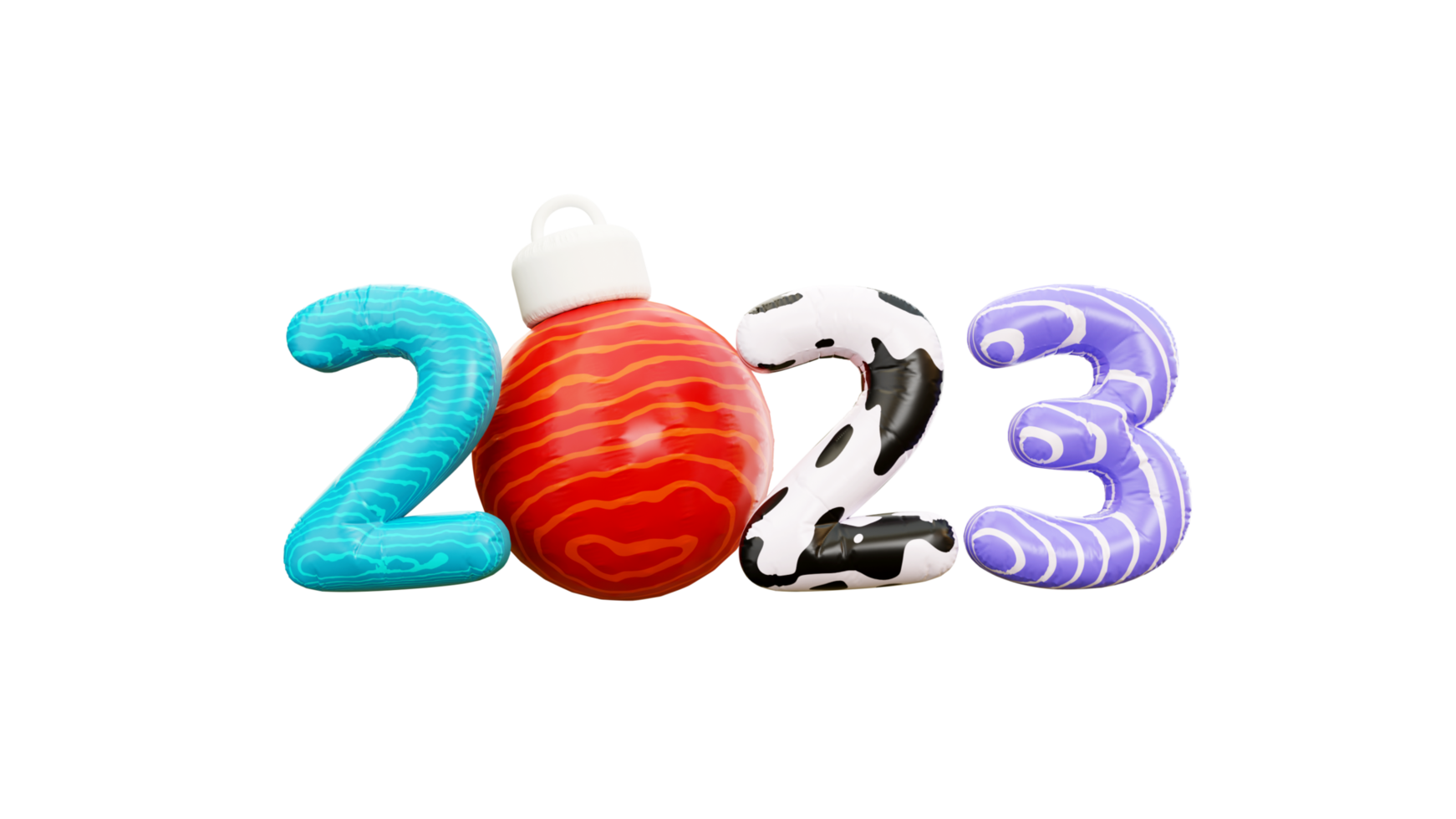 2023 frohes neues Jahr 3D-Darstellung png