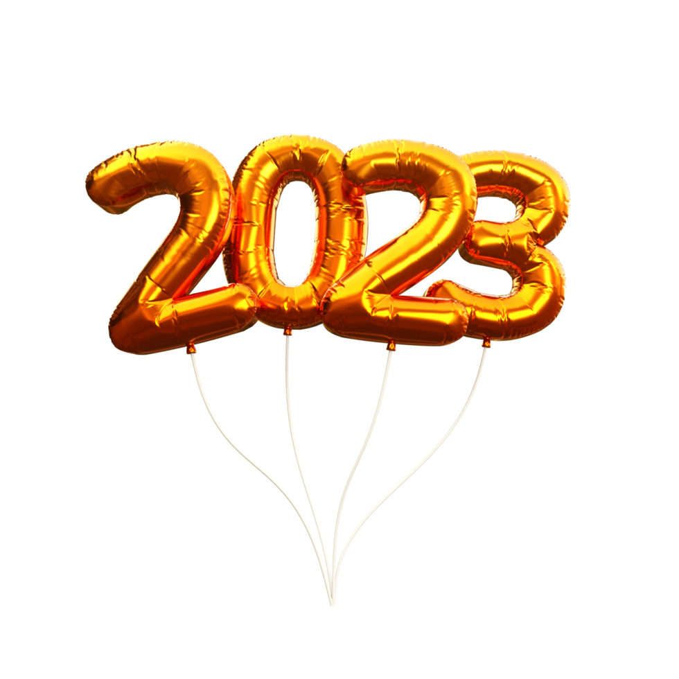 nieuw jaar 2023 getallen 3d illustratie png