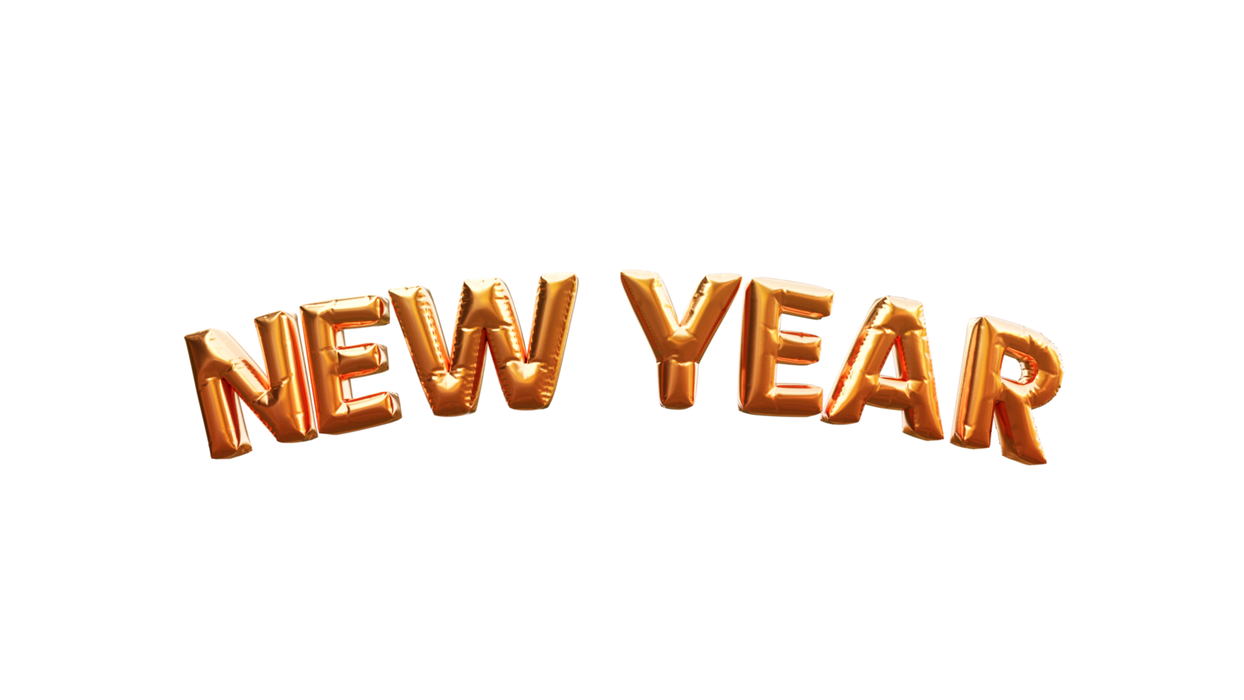 New Year golden 3d text png