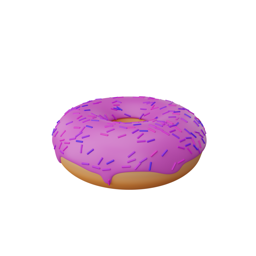 Representación 3D del icono de comida rápida de donuts png