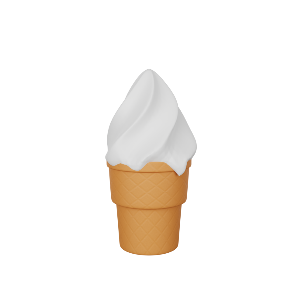 3d rendering of ice cream fast food icon png