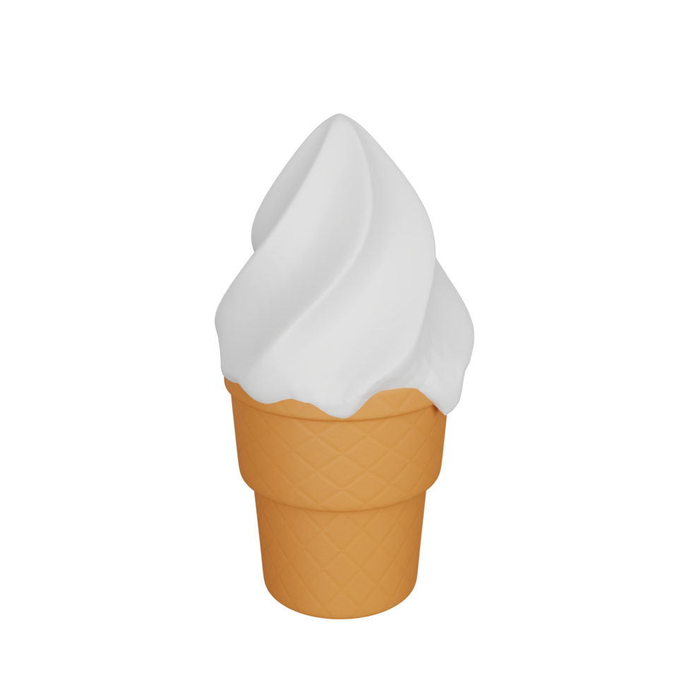3d rendering of ice cream fast food icon png