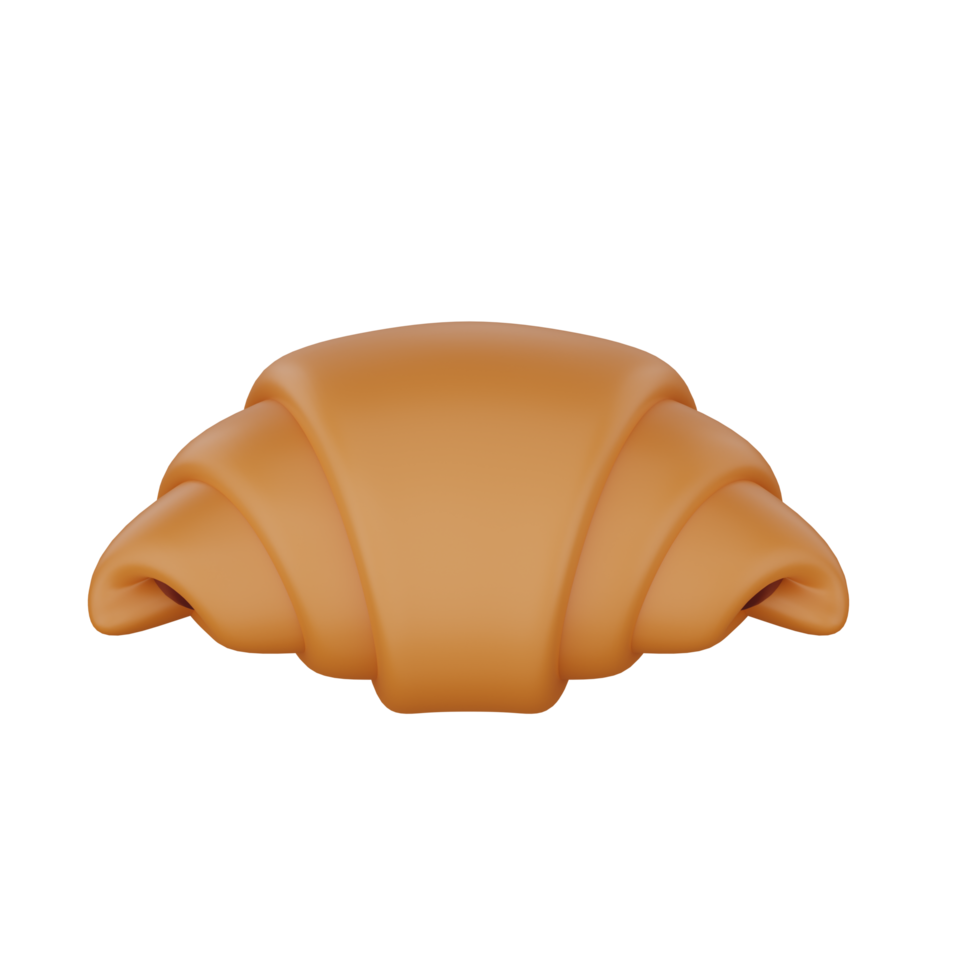 3D-Darstellung von Croissant-Fast-Food-Symbol png