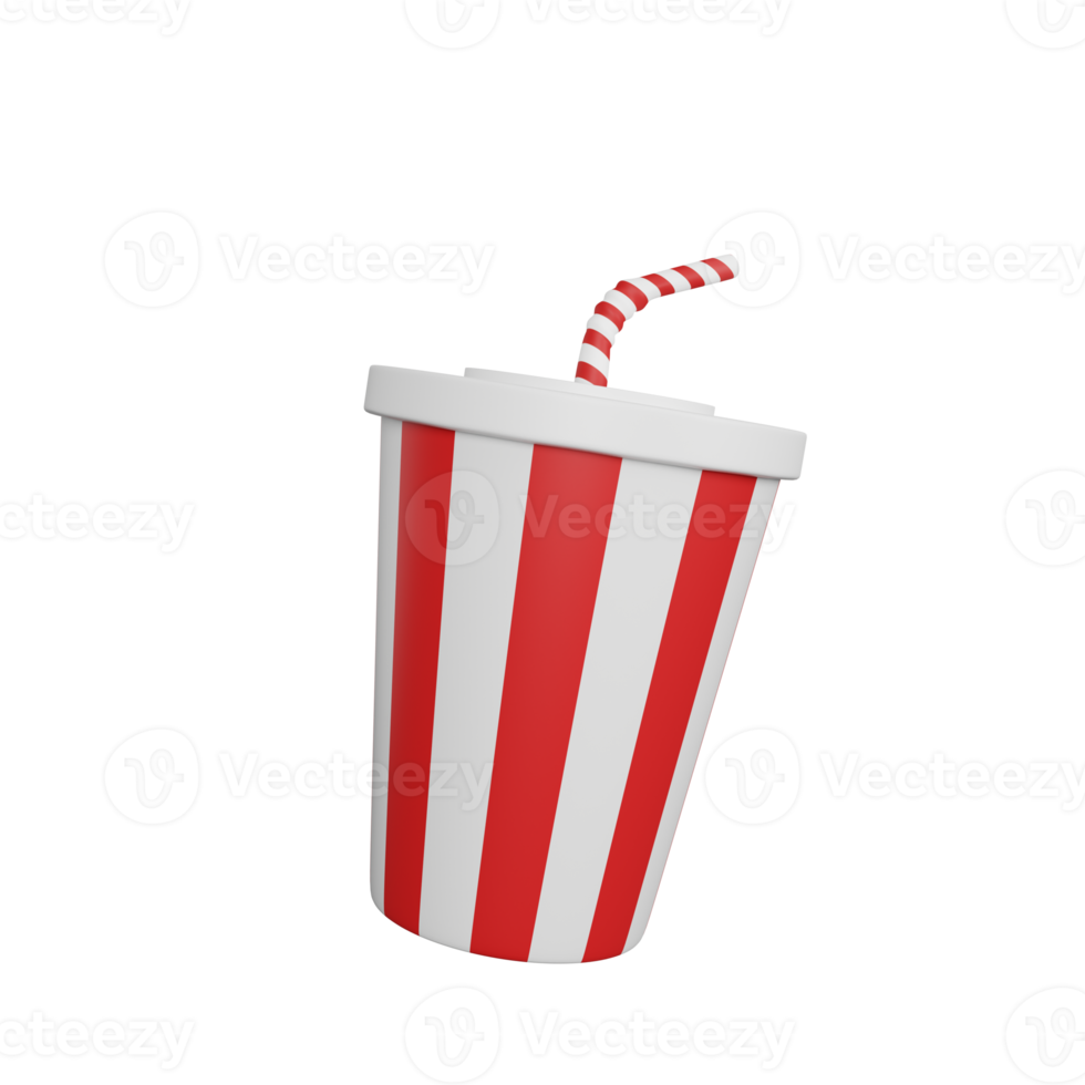 3d rendering of soda cup fast food icon png