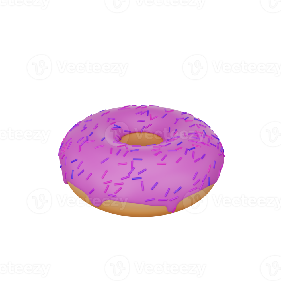 3d rendering of donuts fast food icon png