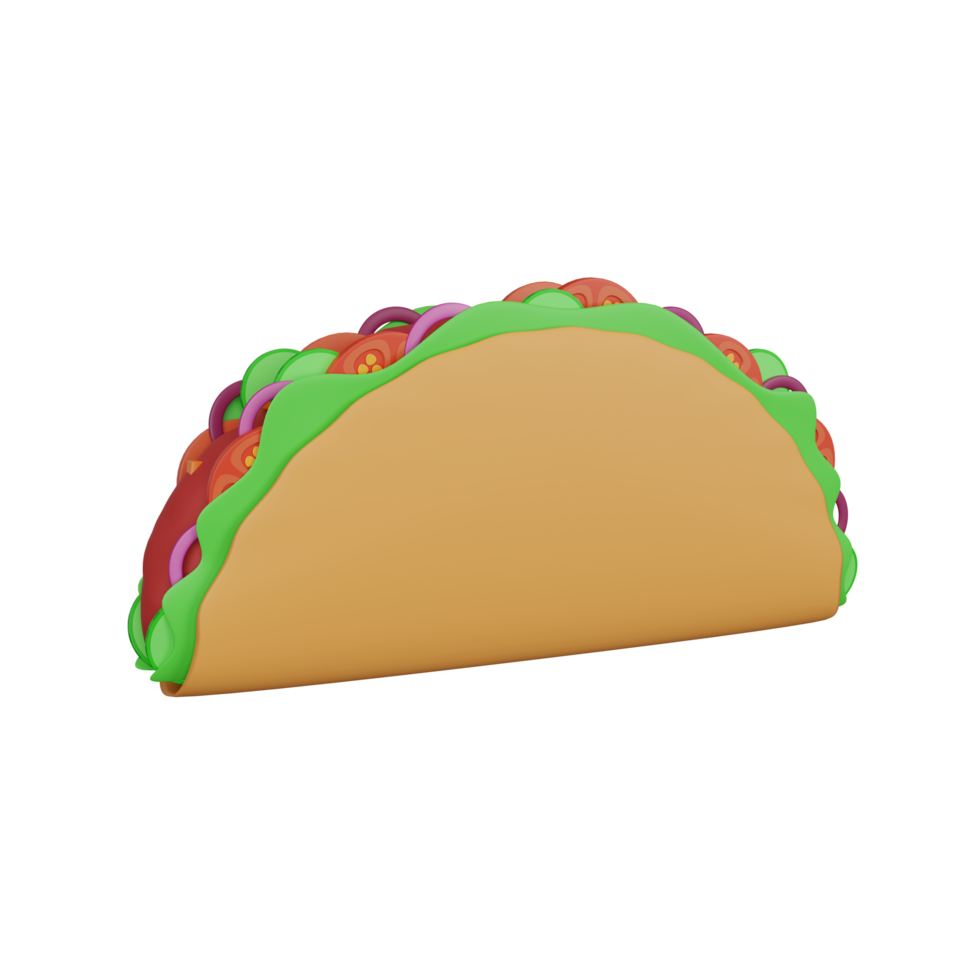 3d rendering of taco fast food icon png