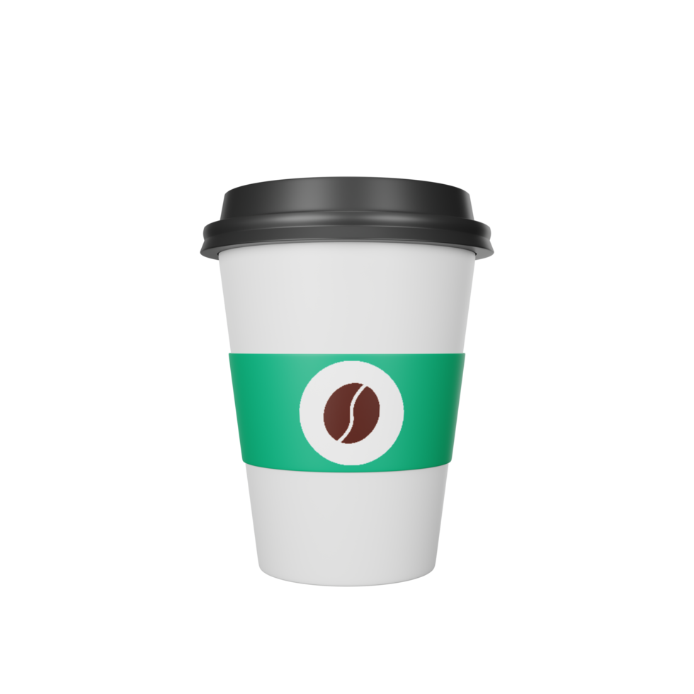 3d rendering of coffee cup fast food icon png