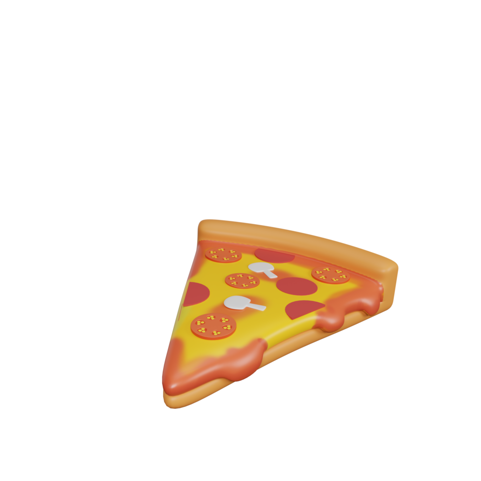 3d rendering of pizza junk food icon png