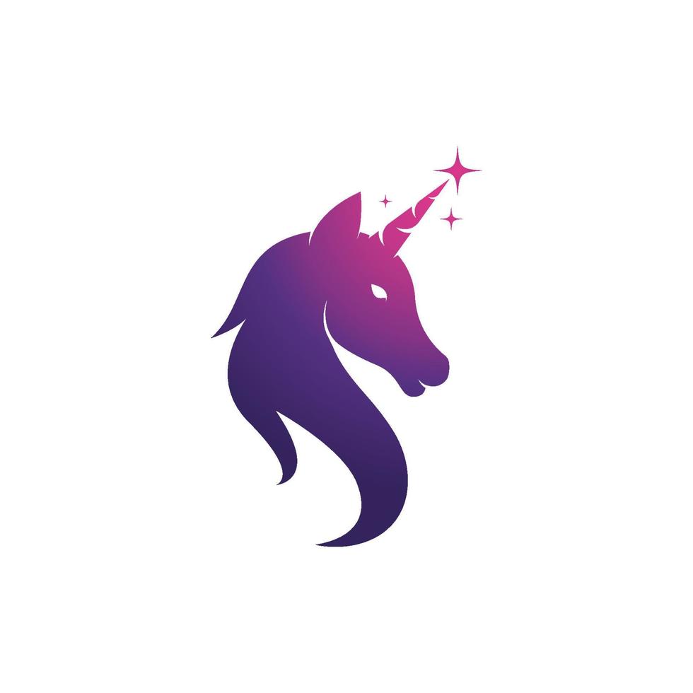 Ilustración de vector de icono de logotipo de unicornio