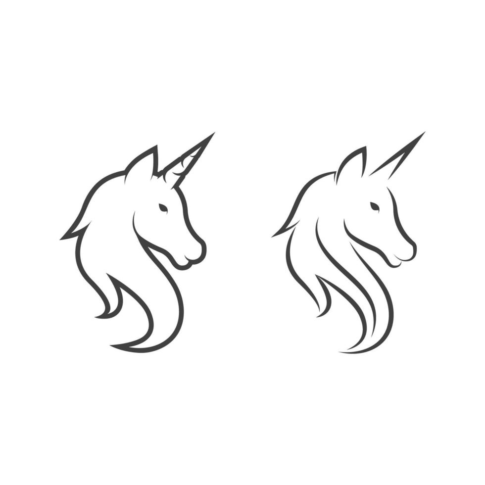 Ilustración de vector de icono de logotipo de unicornio