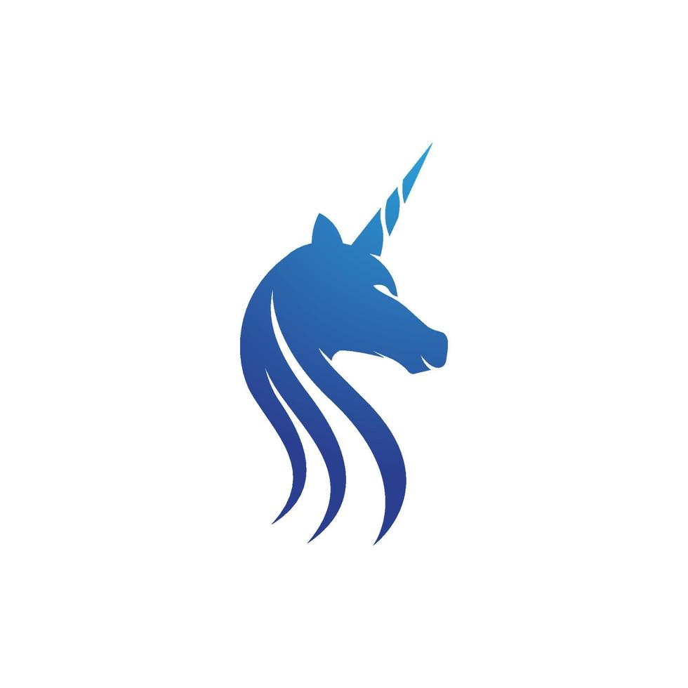 Ilustración de vector de icono de logotipo de unicornio