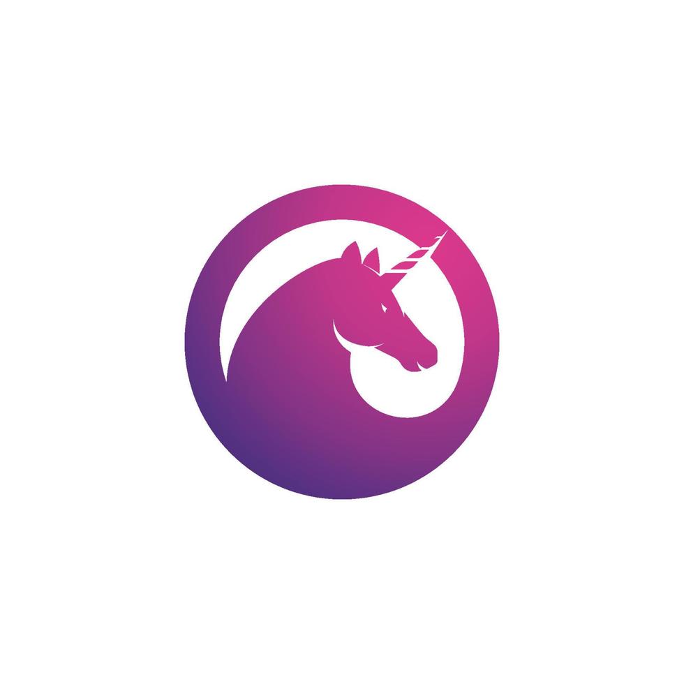 Ilustración de vector de icono de logotipo de unicornio