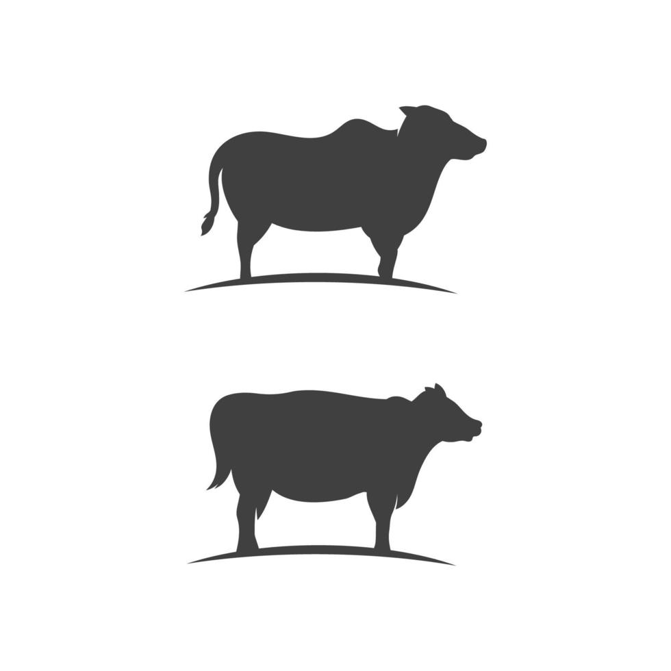 icono de vector de plantilla de logotipo de vaca