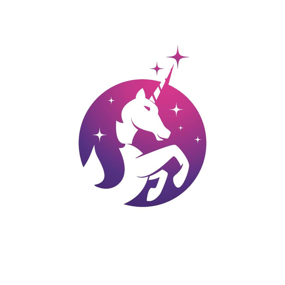 Ilustración de vector de icono de logotipo de unicornio